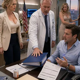 “Your ex-wife didn’t abandon your care,” the doctor said, slamming the blue binder shut. “You threw away the woman keeping you alive.” Harrison’s hand began trembling, Chloe backed toward the door, and a $4,380 pharmacy bill burned in his lap. Three days earlier, he’d toasted his freedom. Now every lie, affair, and stolen document was about to surface before sunrise.