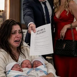 Three hours after I gave birth to our triplets, my husband walked into my hospital room holding another woman’s hand. She smiled, lifted her Birkin bag, and whispered, “You lost, sweetheart.” Then he threw divorce papers onto my bloodstained blanket. “Sign them,” he said coldly. But before I could scream, the nurse behind him turned pale—because the DNA results in her hand exposed something far worse.