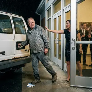The Church Van Driver They Left Standing in the Rain Held the Note on the Building — and What He Asked For Instead of Revenge