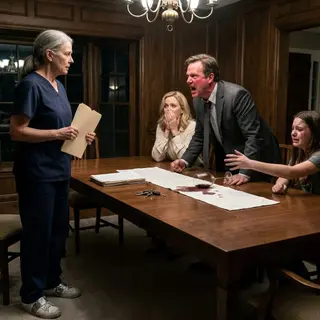 They Sat the Night Nurse by the Service Door at a Hospital Gala — Then She Opened the Folder and the Whole Room Learned Whose Name Was Over That Door