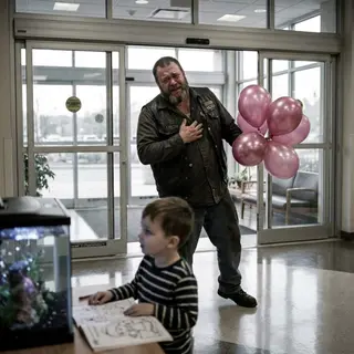The Biker With Princess Balloons — And The Hospital Door He Swore He’d Never Cross