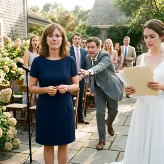 “Tell your mistress the condo is hers—the police already have the deed.” I left it beside my wedding ring, took my daughter, and disappeared before dinner. Ethan stole her college fund, forged my signature, and planned to call me unstable. Ten years later, he saw me at her wedding—and she walked toward the microphone holding his bank file.
