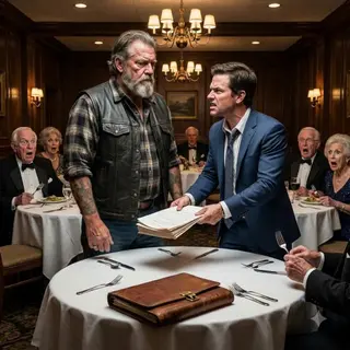 The Bearded Biker in the Corner: How a Quiet Veteran Saved His Family's Legacy and Taught a Arrogant Executive the Ultimate Lesson