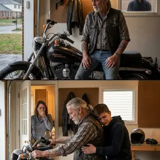A 14-Year-Old Boy Hated Every Biker After His Father Died In A Motorcycle Crash — Until His 70-Year-Old Grandfather Sat On The Silent Harley For Five Days