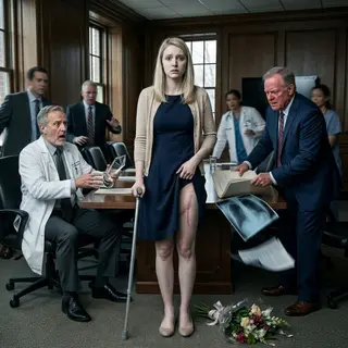 My dad smiled at his hospital ceremony and told everyone, “She’s still being dramatic about that little surgery.” I stood there silent, remembering the scar he said would “heal fine.” Then the hospital director opened my file, his face turning cold. “Doctor,” he said, “this was never a little surgery.” By the time the board meeting ended, my father’s career was over… but the truth was just beginning.