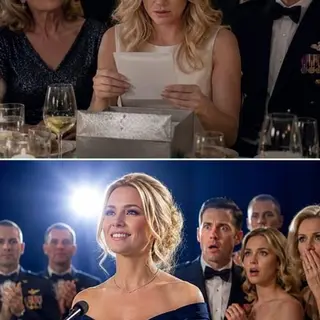 My mother-in-law slid a silver gift box across the Christmas table and smiled. “Go ahead, Claire. Open your present.” Inside were divorce papers already signed by my husband. Everyone waited for me to cry—but I simply folded them and whispered, “See you at the Army Ball.” My husband’s face instantly went pale. They thought they had just thrown me away. They had no idea whose name would be called from that stage.