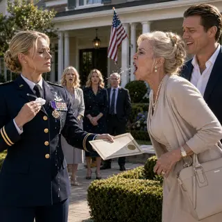 “Don’t you ever set foot in my house again,” my mother screamed—then spat across the Navy medal I earned saving lives in the North Atlantic. My brother smiled beside her, certain they had stripped me of my inheritance, home, and company shares. I wiped the uniform clean and handed them one deed. Twelve minutes later, their empire started collapsing.