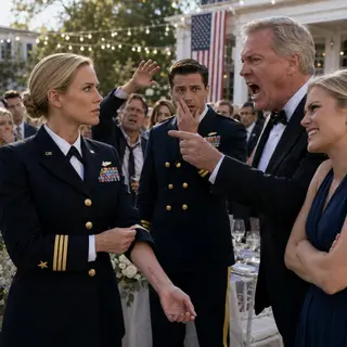 “Don’t salute her—she’s a coward who left Americans to die.” My father shouted before the guests while my sister smiled and a drunk man raised his hand at me. Then her Navy fiancé saw the scar on my wrist, went pale, and whispered, “Black Panther?” They thought I had come home disgraced. I had come home carrying both evidence—and revenge.