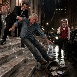 They Called Him a Vagrant on the Gala Steps — Then the Valet Read the Deed in His Duffel Bag