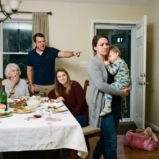 My husband pointed at the door in front of his entire family and said, “Apologize right now, or get out.” Everyone stared, waiting for me to beg. Instead, I looked at my sleeping son and realized something terrifying—Mark never believed I would actually leave. But by the next morning, I had already made a decision none of them saw coming.