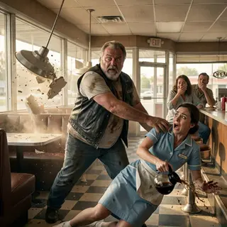 A Biker Threw Me to the Diner Floor — Then the Camera Showed Why