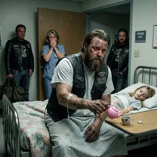 The 290-Pound Biker Poured Imaginary Tea — And The Reason Broke The Whole Ward