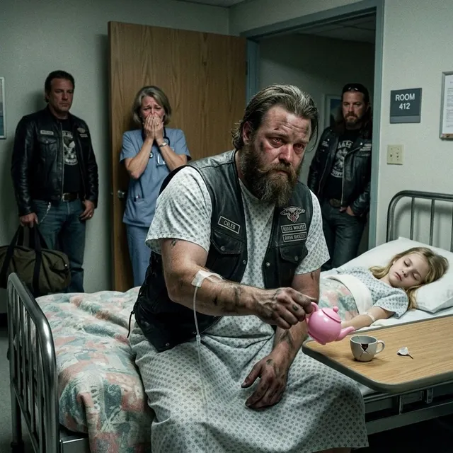 The 290-Pound Biker Poured Imaginary Tea — And The Reason Broke The Whole Ward