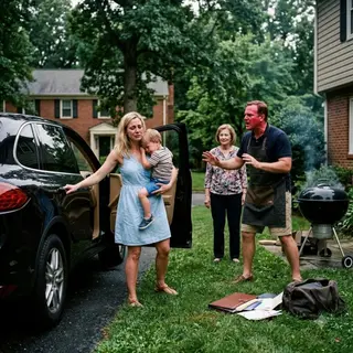 “Apologize to my mother, or get out of my house.” My husband said it beside the grill while our three-year-old froze and his mother smiled. I left with the child, the Porsche, and a folder he had never opened. By morning, his lawyer’s call made him scream. The house and car he claimed were mine—and his lie had cracked.