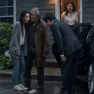My stepmother threw a hundred-dollar bill onto the table and smiled at the homeless stranger. “Take her. She’s your problem now.” I swallowed my humiliation and walked into the rain with him—until a black luxury sedan stopped beside us and the driver bowed. “Chairman Kang, your car is ready.” My blood froze. The homeless man turned to me and whispered, “Now tell me exactly what your stepmother stole from you…”
