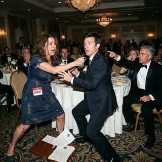 “Smile, Claire,” my husband whispered. “They’re about to explain why marrying you was my biggest charity project.” Three hundred coworkers laughed while his boss mocked my career and a red GUEST badge branded me useless. Then detectives entered carrying proof they had forged my signature. I removed my wedding ring. My husband’s public destruction was beginning in front of everyone.