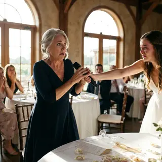 The Stepmother Sat Quietly at the Back of the Wedding — Until the Bride Asked Her to Speak