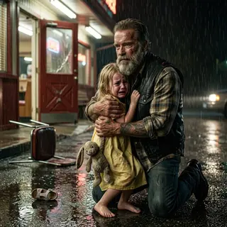 The Scariest Dad Stayed Outside — Until One Word Saved His Little Girl