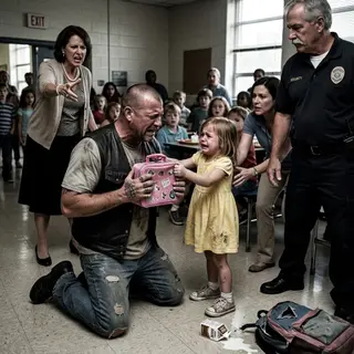 A Biker Brought A Pink Lunchbox To School — Then His Daughter Said What Broke Him