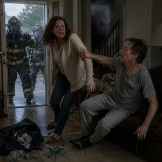 My husband’s entire family flew to France and left me alone with him while he lay unconscious at home. Less than twenty minutes after their plane took off, Daniel suddenly sat upright, grabbed my wrist, and whispered, “Claire, get me out of this house now—or we could both die.” I thought he was confused. Then firefighters entered our home and found something that made the police seal the property.