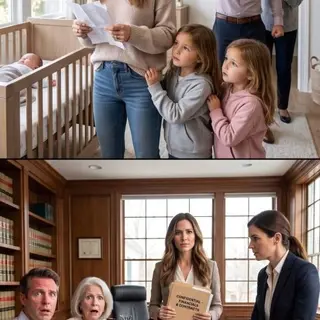 The divorce papers hit my face before my newborn daughter had even opened her eyes. Marcus pointed at the door and screamed, “Get out. Take your daughters. No room for a woman who can’t give me a son.” His mother laughed behind him. I picked up the papers, looked straight into his eyes, and whispered four words: “Read your own contracts.” His smile vanished. He had no idea what I was about to uncover.