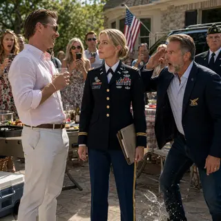 “My callsign was Hades.” The champagne glass shattered before my cousin could laugh again. A retired Navy SEAL went pale, saluted me, and told my family I’d flown back into a black zone to save twenty-nine men. Then he placed one invitation on the table—honoring the general who buried the truth. Twenty-three years of silence just found a stage.