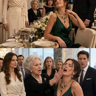 I walked into my anniversary dinner and found my husband’s mistress sitting in my chair, wearing my dead mother’s emerald necklace. “Daniel gave it to me,” she said with a smirk. My husband didn’t even deny it. Then Grandma Evelyn stood up, crossed the room, and slapped her so hard the entire table froze. “You didn’t just steal her husband,” Grandma hissed. “You tried to steal everything.” And that was when the real nightmare began.