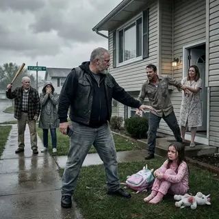 The Little Girl Locked Outside During Her Parents’ Fight — But the Biker Who Called 911 Wouldn’t Leave
