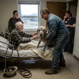 My Eighty-Five-Year-Old Father Had One Last Request in Hospice — He Wanted Us to Bring His Fourteen-Year-Old Dog Up Onto the Bed. The Dog Did Not Get Down for Four Hours. Three Days Later, the Vet Told Us Something About Dogs I Have Not Stopped Thinking About.