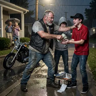 The Biker Who Chased Down a Pizza Thief—And Why the Boy Started Crying When He Came Back