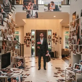 The day I left the country, I covered our house with photos exposing my husband’s affair. Then he came home from his mistress’s prenatal checkup. He stepped inside, looked at the walls, and froze. “What the hell is this?” he whispered. I smiled and said, “Your life, finally on display.” But what he didn’t know was that I had one final photo waiting for him—the one that would destroy everything.