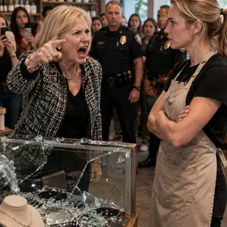 “You ungrateful little nothing! You’d be nobody without my daughter!” My mother-in-law screamed before smashing a $2,400 display inside my crowded coffee shop. Then she told police I attacked her. I didn’t argue. I showed them four camera angles. Minutes later, officers cuffed her while customers watched. She thought humiliation was over. Three days later, she revealed her real weapon.