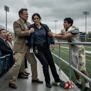 The Janitor Mom Was Told to Leave the “Sponsor Section” — Then Her Son Walked Down and Hugged Her on the Field