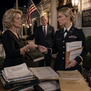 “Take off that costume before you embarrass this family again.” My father-in-law mocked my Army uniform before two hundred guests. Days later, I walked into his boardroom and asked one question: “What are the Ridge View numbers?” His fingers froze. Then a hidden ledger exposed $4.8 million in missing federal funds. He never feared my uniform. He feared my audit.