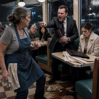 They Told the Diner Waitress She Had Nothing to Lose — Then the Trust Officer Walked In and Said the Lender Was Sitting at Table Nine