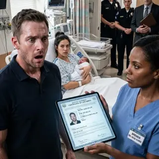 Exhausted in the hospital bed holding my newborn, my husband sneered at the doctor, "I won't pay a dime. That bastard isn't mine." The head nurse coldly set down her clipboard, turning the official birth record toward him. "Then explain why you're listed as the legal father on a secret surrogate delivery down the hall two hours ago, Mr. Vance." His face drained of color as police officers entered the room.