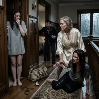 Every night at exactly 2 a.m., my mother-in-law knocked on my bedroom door to interrogate me like a criminal. “Why did my son marry you?” she hissed. “What are you hiding?” But on the thirty-first night, when I opened the door, it wasn’t her. A barefoot woman stood there, soaked in rain, whispering, “I’m his first wife. They told everyone I ran away.”