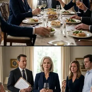 The room erupted in laughter when my daughter-in-law said, “Basically, you’re just a tenant in our house.” I slowly raised my glass and smiled. “Perfect. Then stop living off your tenant.” Her laughter died instantly. My son went pale. Nobody knew that the house they thought they controlled belonged to a company I owned—and that I had already gathered every document proving what they had done. They thought they had humiliated me. They had no idea they had just signed their own downfall