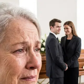 At my eldest son’s funeral, everyone was crying—except his wife and my younger son. I watched them exchange a strange smile beside his coffin. Then my daughter-in-law leaned toward my son and whispered, “She still doesn’t know.” My heart stopped. I stepped closer, but they immediately fell silent. My son had died three days ago… so what secret were they hiding from me?