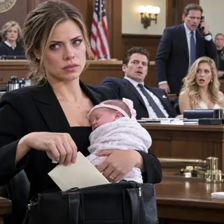 I walked into my divorce hearing carrying my 12-day-old daughter, only to learn that my husband was trying to take the very house intended for her future while his mistress sat beside him smiling as though victory was already guaranteed. Then he leaned back in his chair and said, “Sign the papers and walk away.” I calmly opened my purse, removed a single envelope, and watched his entire world begin to unravel the moment his attorney answered one phone call.