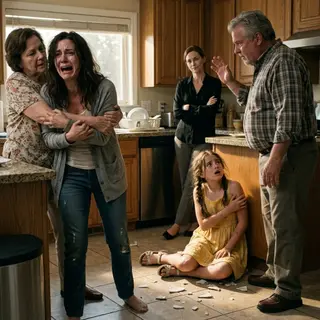 My mother pinned my arms while my father stood over my little girl, and my sister whispered, “Stop exaggerating.” But when the ambulance doors closed, I stopped crying. I counted the five witnesses, asked for the medical report, and looked my father in the eye. “You think the house is what I want?” I said. “No. I’m taking everything you used to hide what you did.”