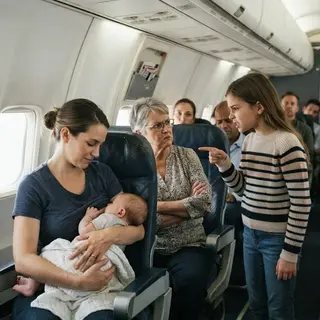 I was breastfeeding my 5-month-old baby on a plane when the woman sitting next to me yelled,
