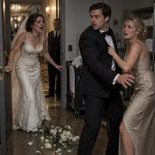 Ten minutes before my wedding, my fiancé was nowhere to be found. Then a stranger slipped a folded note into my trembling hand: “Follow me. You need to see this.” I followed him through a quiet hallway—and froze. Behind a half-open door, my fiancé was passionately embracing my own sister. “You were never supposed to find out,” he whispered. I thought my wedding was ruined… until I discovered why they wanted me gone.