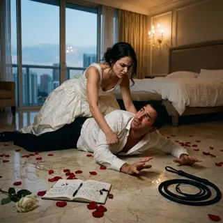 On our wedding night, my husband smirked, gripping a leather whip and a handwritten rulebook. “From now on, you obey every rule I make,” he said, certain he had married a helpless woman. I calmly slipped off my heels and raised my guard. What he didn’t know was that I held a first-degree black belt in karate. Ten seconds later, he was pinned to the floor, begging for mercy—and signing our annulment papers.