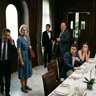 I arrived at the engagement dinner in a plain cotton dress, and my son’s wealthy in-laws looked me up and down. “So this is the poor mother?” his fiancée’s father laughed, ordering the waiter to seat me near the kitchen. I smiled and placed one call. Moments later, the manager rushed over, trembling. “Madam Chairwoman, your private dining room is ready.” Their faces collapsed when I fired him from the restaurant chain—and canceled their family’s billion-dollar contract.