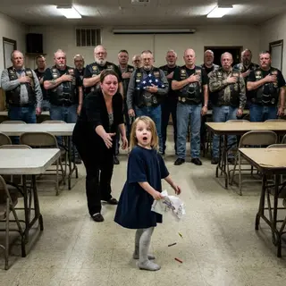 Fifteen Bikers Sat in the Last Row — But My Daughter Saw Them First