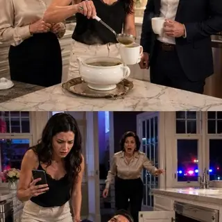 I thought the soup was a peace offering—until I saw the way my mother-in-law watched my hands tremble. “Drink it, sweetheart,” she whispered. But when she left, I poured every drop into my husband’s cup. He laughed, swallowed, and said, “See? Nothing’s wrong.” Then his smile disappeared. His phone rang. Her voice asked, “Is she gone?” I picked it up and said, “No… but someone is.”