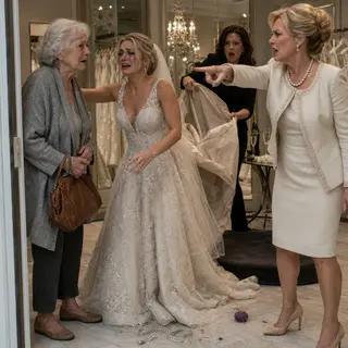 They Made Grandma Wait by the Door at a $28,000 Gown Fitting — Then the Owner Read the Name Inside the Seam