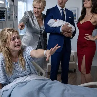 I’d just given birth when my husband stormed in.
