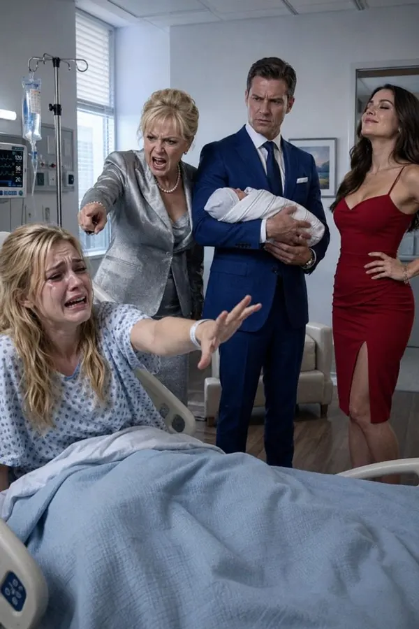 I’d just given birth when my husband stormed in.